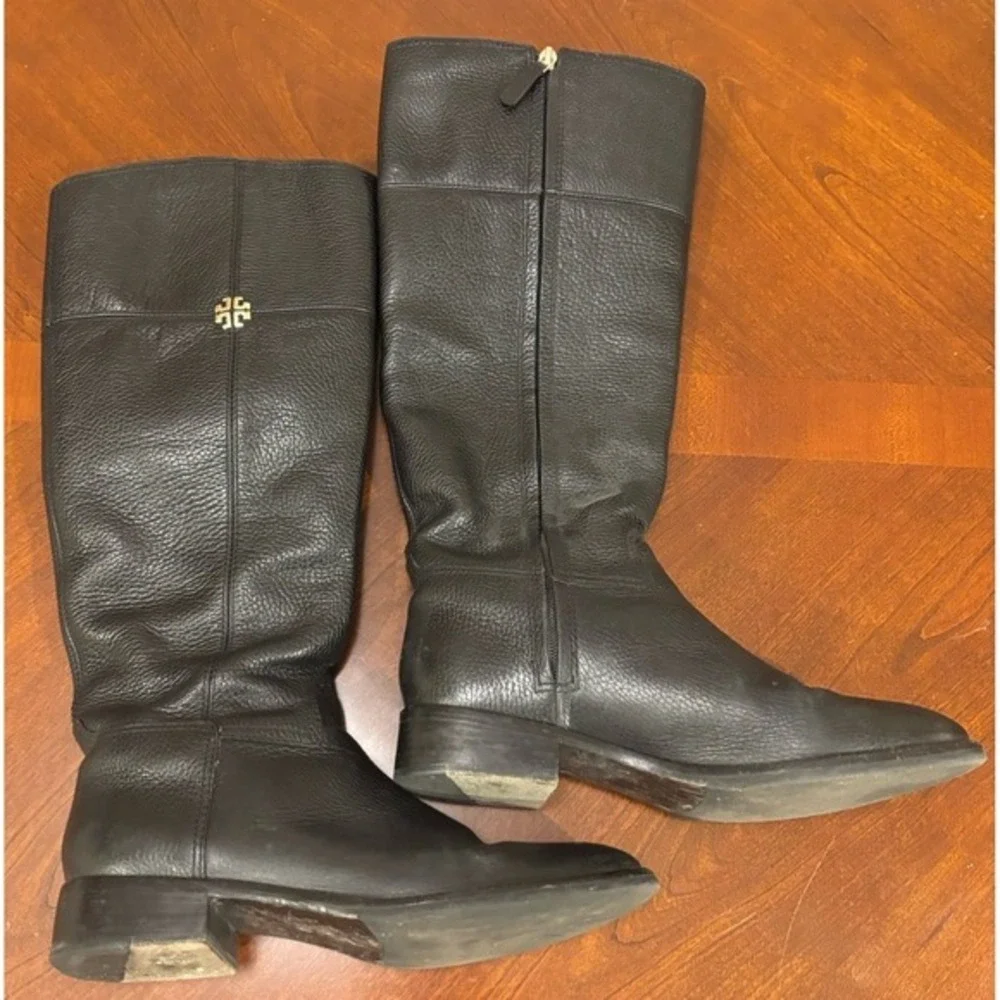 TORY BURCH Jolie Tall Riding Boots in Black Women's‎ Size 9M